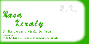 masa kiraly business card